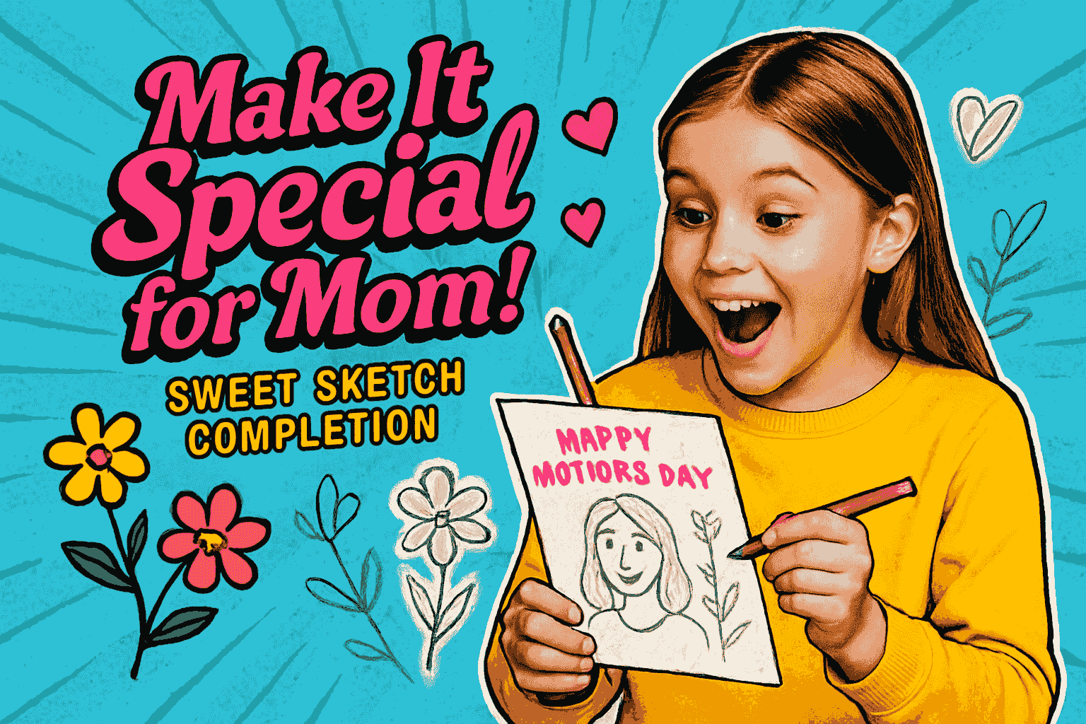 Finish Drawing the Mother's Day Card