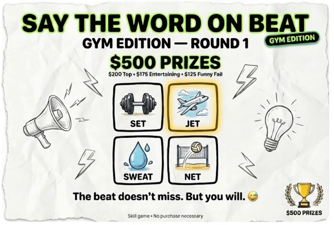 Fitness/Gym "Say the Word on Beat" Round 1